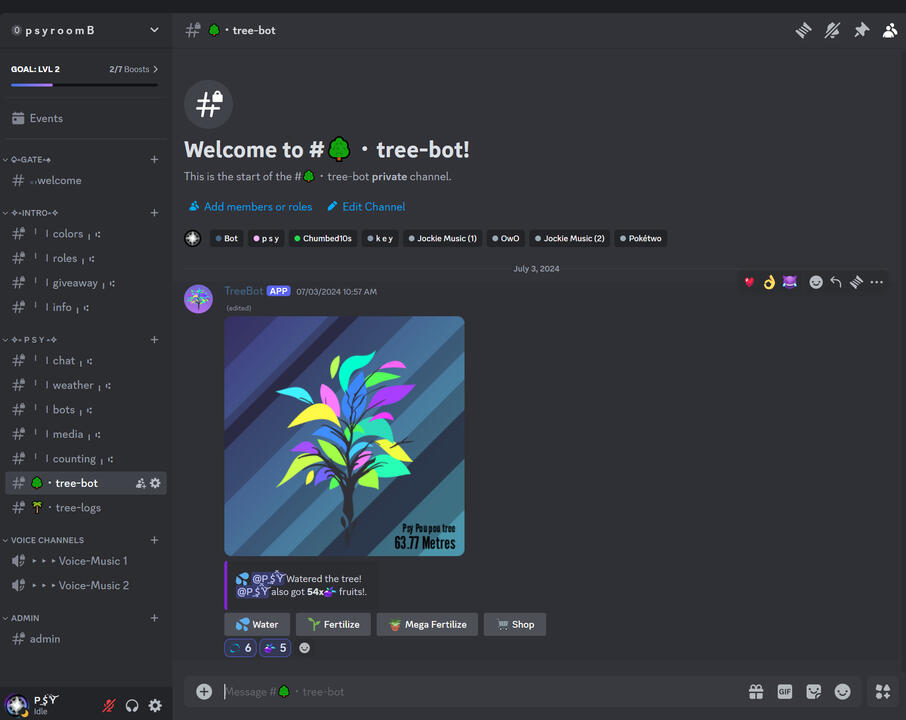 The bot in Discord