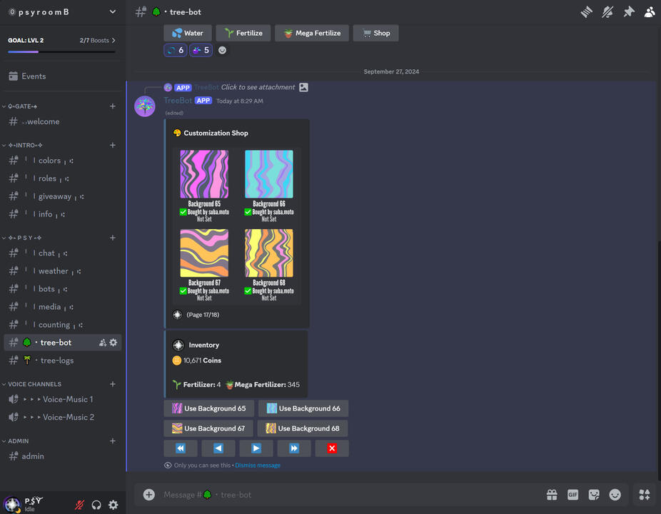 The bot in Discord