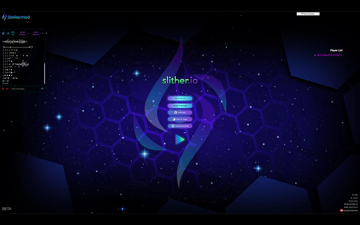 Game menu