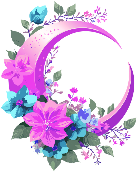 Floral Moon Tag
