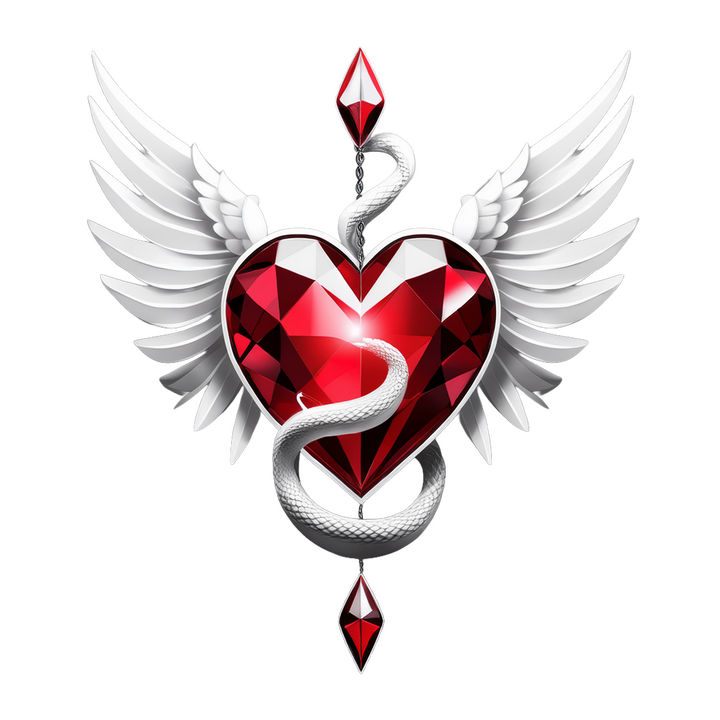 Snakey Red Heart Tag